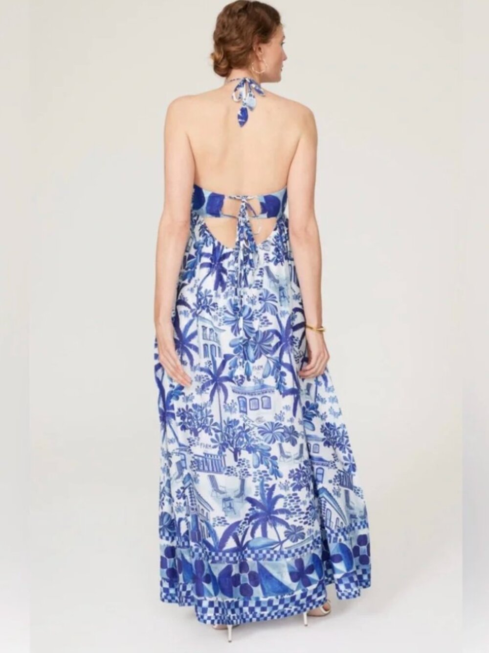 NWT - FARM RIO DRESS MAXI BLUE SWEET RIO OFF WHITE - Size S - Picture 3 of 6